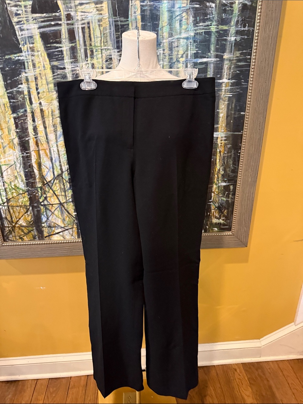 Lafayette 148 New York Black Straight-Leg Dress Trousers